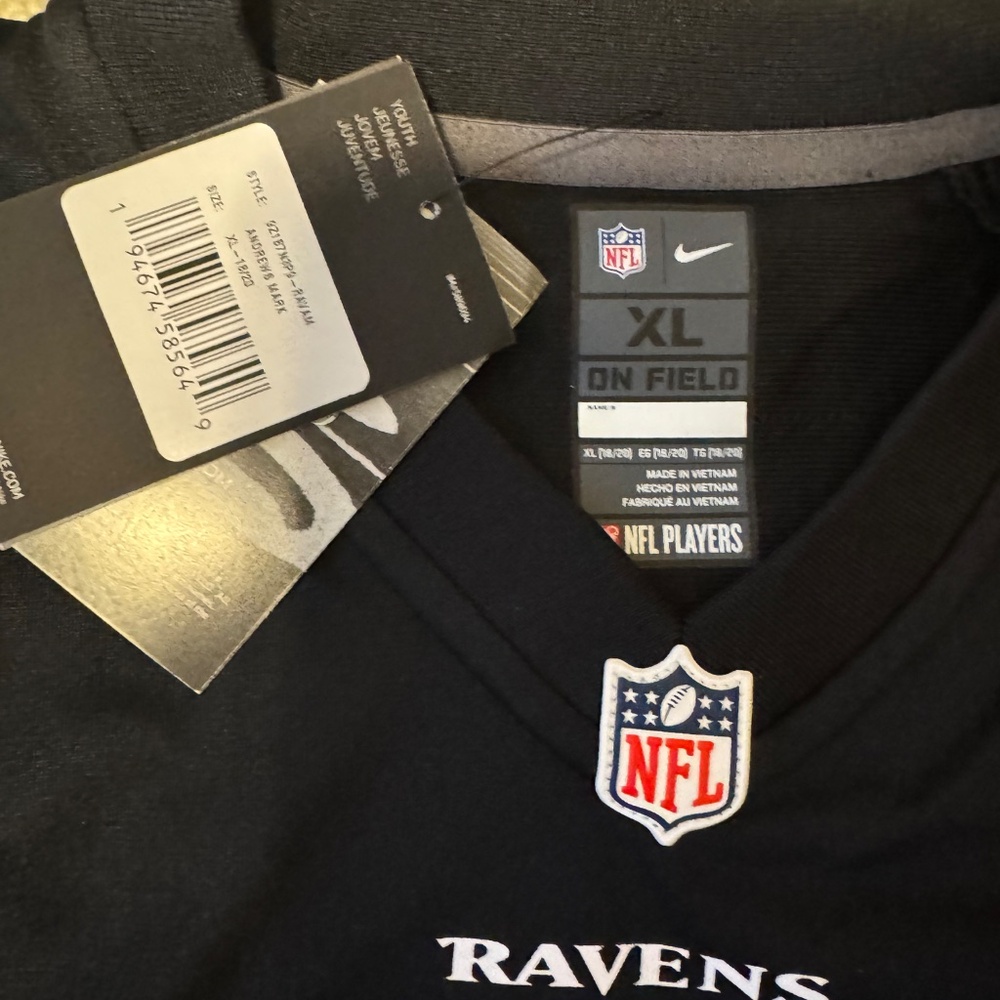 NWT Youth Boys NFL Ravens Jersey #89 Mark Andrews XL - Picture 3 of 3